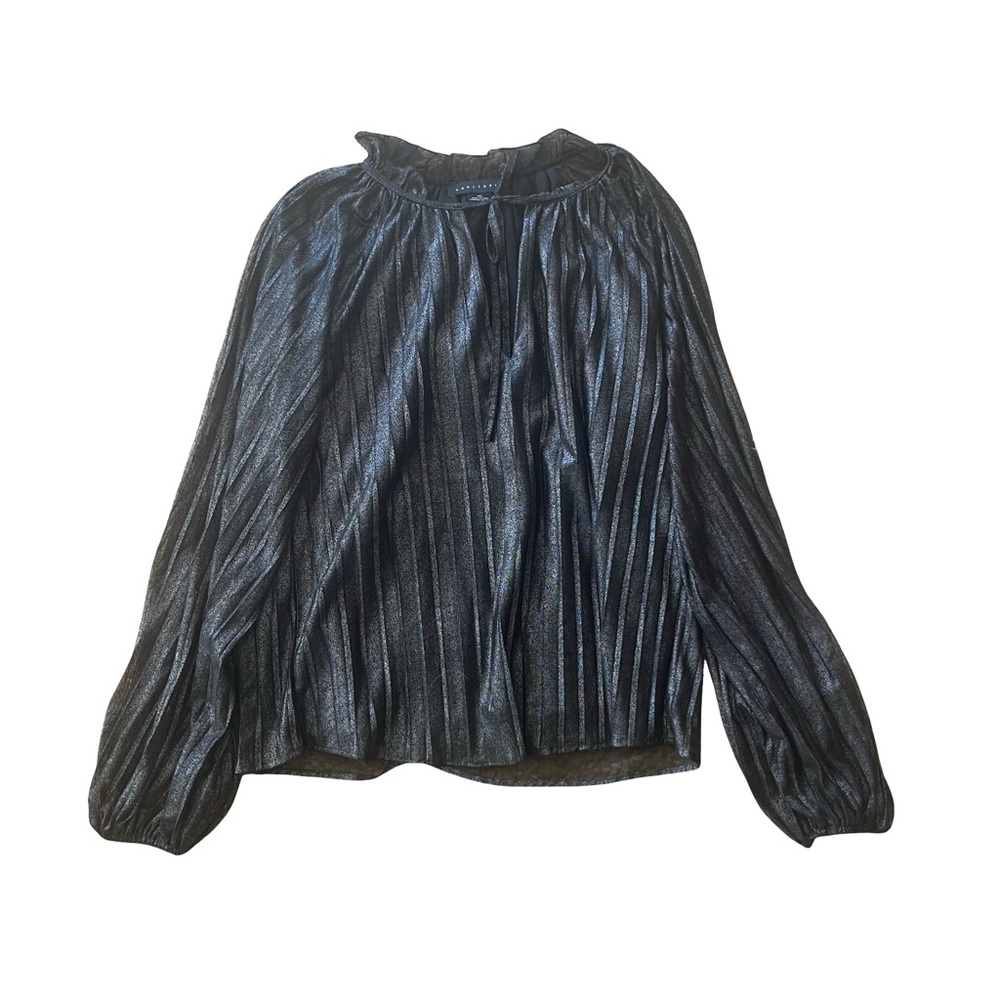 Sanctuary Live It Up Volume Metallic Sheer Blouse